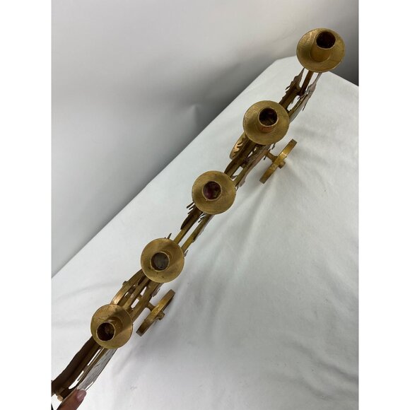 VTG Santa Sleigh Reindeer Metal Candle Holder Decor Centerpiece Mantel - Picture 11 of 11